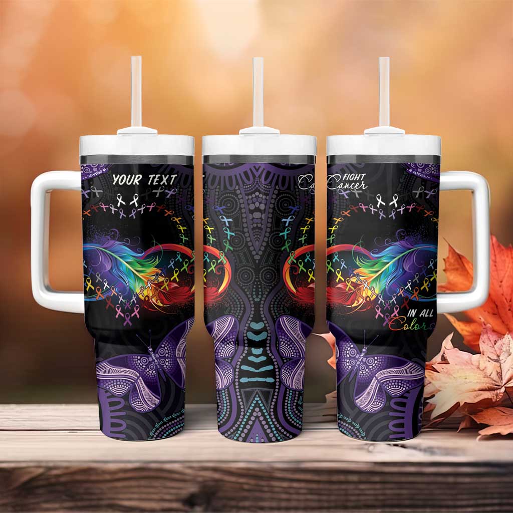 Australia Aboriginal Dot Arts Tumbler With Handle Fight Cancer In All Colors