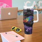 Australia Aboriginal Dot Arts Tumbler With Handle Fight Cancer In All Colors