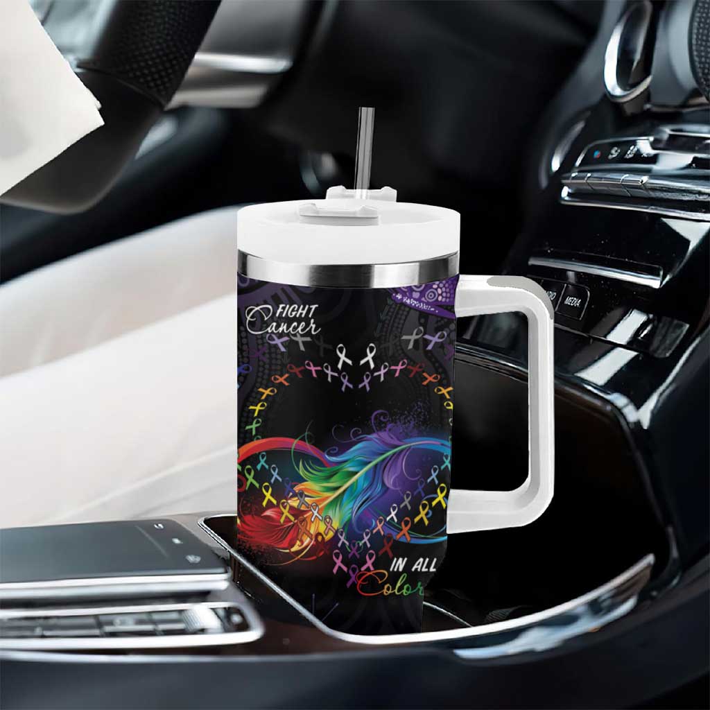 Australia Aboriginal Dot Arts Tumbler With Handle Fight Cancer In All Colors