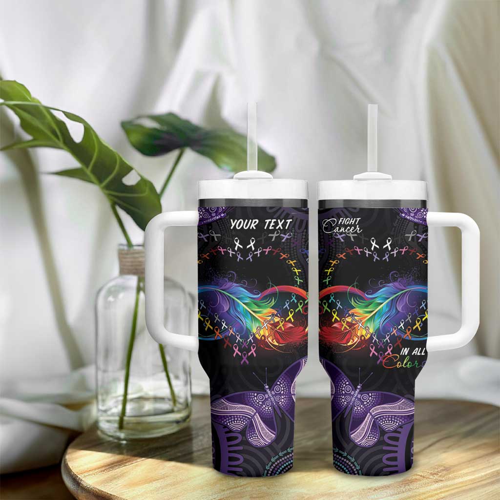 Australia Aboriginal Dot Arts Tumbler With Handle Fight Cancer In All Colors