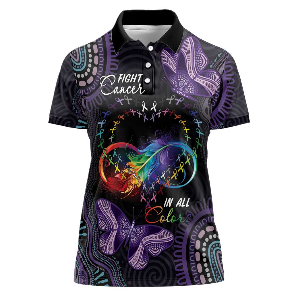 Australia Aboriginal Dot Arts Women Polo Shirt Fight Cancer In All Colors