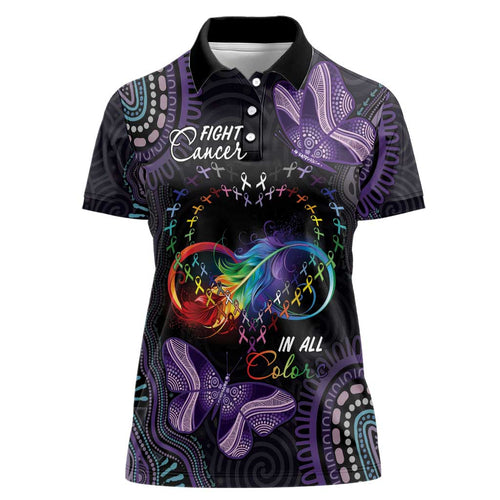 Australia Aboriginal Dot Arts Women Polo Shirt Fight Cancer In All Colors