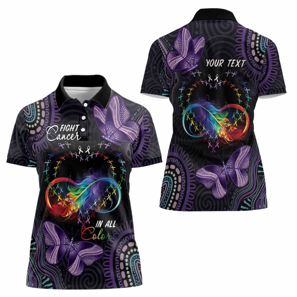 Australia Aboriginal Dot Arts Women Polo Shirt Fight Cancer In All Colors