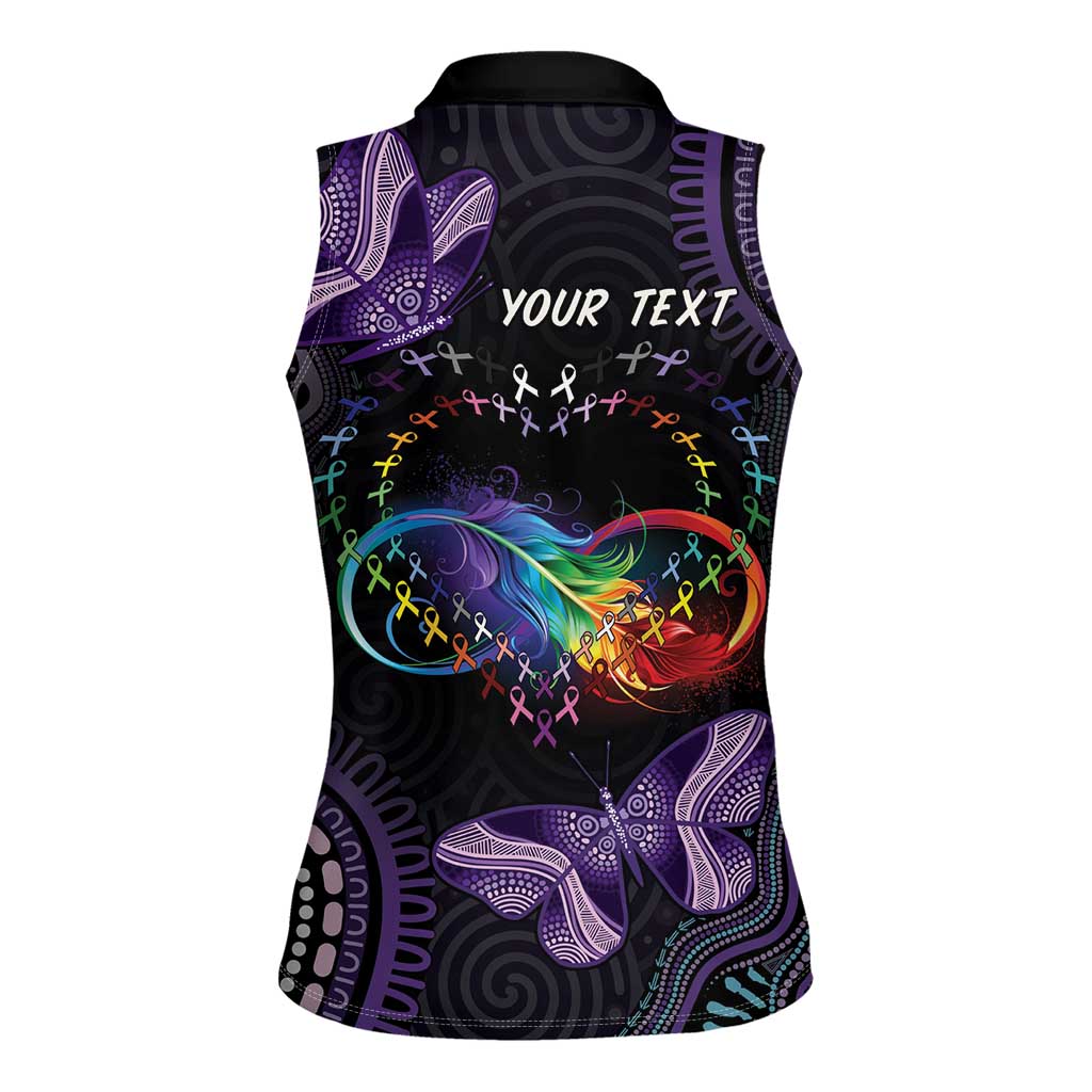 Australia Aboriginal Dot Arts Women Sleeveless Polo Shirt Fight Cancer In All Colors