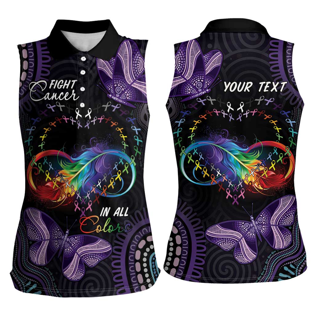 Australia Aboriginal Dot Arts Women Sleeveless Polo Shirt Fight Cancer In All Colors