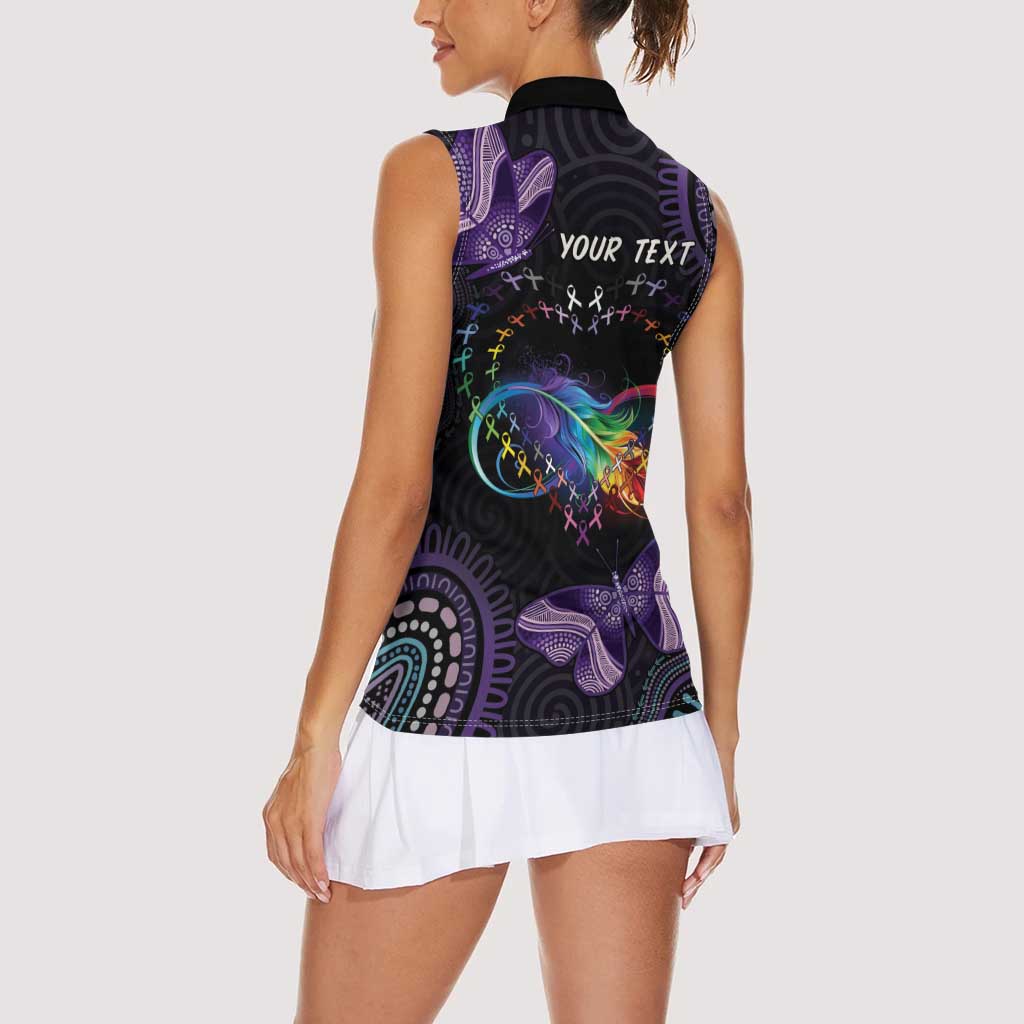 Australia Aboriginal Dot Arts Women Sleeveless Polo Shirt Fight Cancer In All Colors