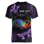 Australia Aboriginal Dot Arts Women V-Neck T-Shirt Fight Cancer In All Colors