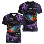 Australia Aboriginal Dot Arts Women V-Neck T-Shirt Fight Cancer In All Colors