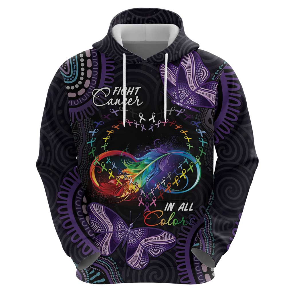 Australia Aboriginal Dot Arts Zip Hoodie Fight Cancer In All Colors