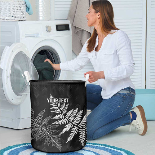 New Zealand Lawn Bowls Personalized Laundry Basket Wrap-Around Silver Fern - Aussie Hoodie