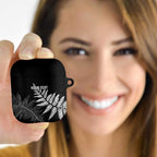 New Zealand Lawn Bowls Personalized AirPods Case Wrap-Around Silver Fern - Aussie Hoodie
