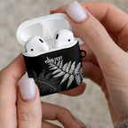 New Zealand Lawn Bowls Personalized AirPods Case Wrap-Around Silver Fern - Aussie Hoodie