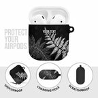 New Zealand Lawn Bowls Personalized AirPods Case Wrap-Around Silver Fern - Aussie Hoodie