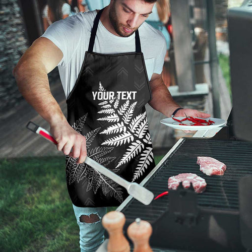 New Zealand Lawn Bowls Personalized Apron Wrap-Around Silver Fern - Aussie Hoodie