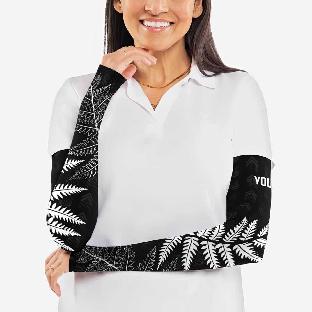 New Zealand Lawn Bowls Personalized Arm Sleeves Wrap-Around Silver Fern - Aussie Hoodie