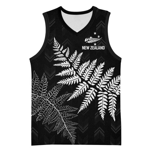 New Zealand Lawn Bowls Personalized Basketball Jersey Wrap-Around Silver Fern - Aussie Hoodie