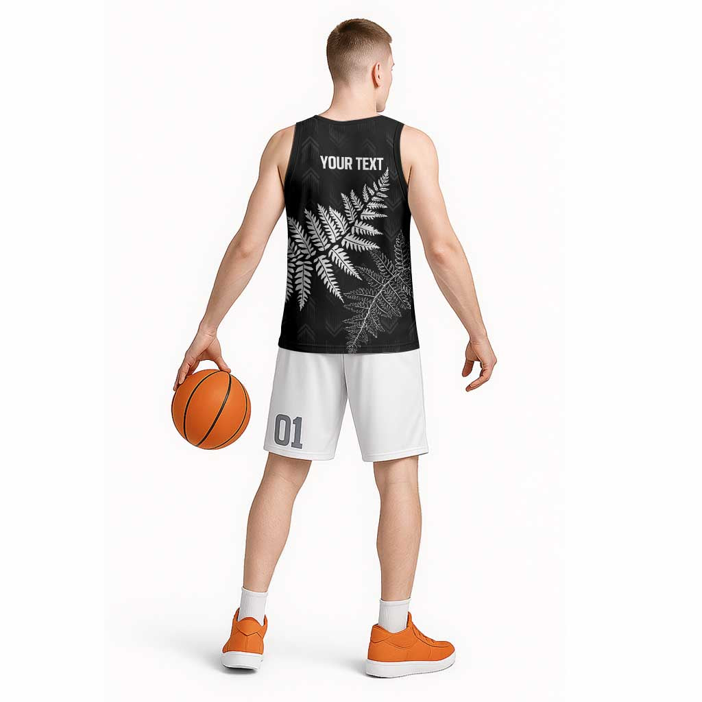 New Zealand Lawn Bowls Personalized Basketball Jersey Wrap-Around Silver Fern - Aussie Hoodie