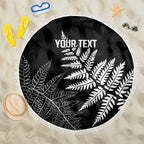 New Zealand Lawn Bowls Personalized Beach Blanket Wrap-Around Silver Fern - Aussie Hoodie