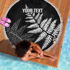 New Zealand Lawn Bowls Personalized Beach Blanket Wrap-Around Silver Fern - Aussie Hoodie