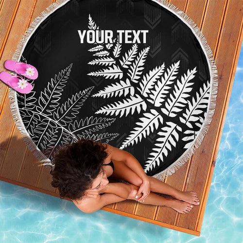 New Zealand Lawn Bowls Personalized Beach Blanket Wrap-Around Silver Fern - Aussie Hoodie