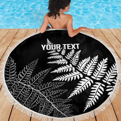 New Zealand Lawn Bowls Personalized Beach Blanket Wrap-Around Silver Fern - Aussie Hoodie