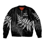 New Zealand Lawn Bowls Personalized Bomber Jacket Wrap-Around Silver Fern - Aussie Hoodie