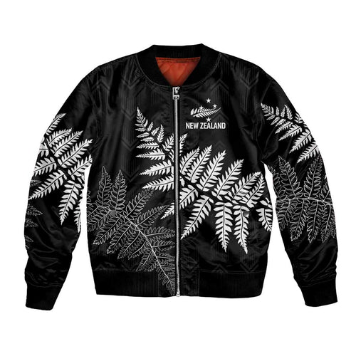 New Zealand Lawn Bowls Personalized Bomber Jacket Wrap-Around Silver Fern - Aussie Hoodie