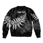 New Zealand Lawn Bowls Personalized Bomber Jacket Wrap-Around Silver Fern - Aussie Hoodie