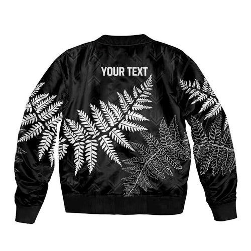 New Zealand Lawn Bowls Personalized Bomber Jacket Wrap-Around Silver Fern - Aussie Hoodie