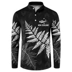 New Zealand Lawn Bowls Personalized Button Sweatshirt Wrap-Around Silver Fern - Aussie Hoodie