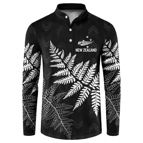 New Zealand Lawn Bowls Personalized Button Sweatshirt Wrap-Around Silver Fern - Aussie Hoodie
