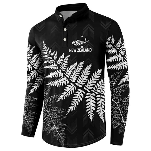 New Zealand Lawn Bowls Personalized Button Sweatshirt Wrap-Around Silver Fern - Aussie Hoodie