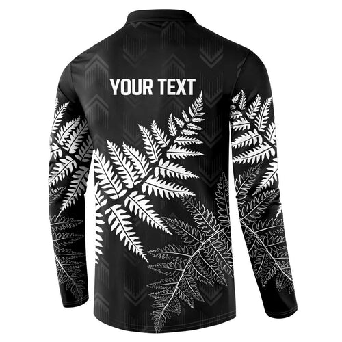 New Zealand Lawn Bowls Personalized Button Sweatshirt Wrap-Around Silver Fern - Aussie Hoodie