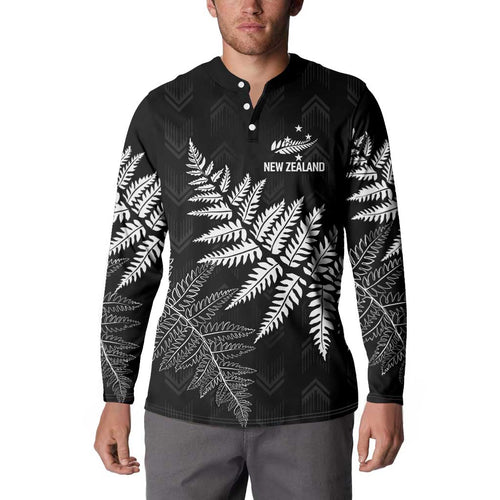 New Zealand Lawn Bowls Personalized Button Sweatshirt Wrap-Around Silver Fern - Aussie Hoodie