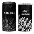 New Zealand Lawn Bowls Personalized 4 in 1 Can Cooler Tumbler Wrap-Around Silver Fern - Aussie Hoodie