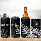 New Zealand Lawn Bowls Personalized 4 in 1 Can Cooler Tumbler Wrap-Around Silver Fern - Aussie Hoodie