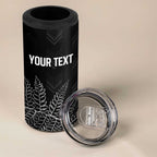 New Zealand Lawn Bowls Personalized 4 in 1 Can Cooler Tumbler Wrap-Around Silver Fern - Aussie Hoodie
