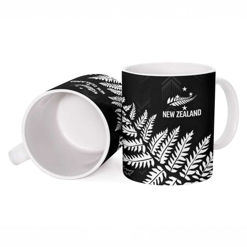 New Zealand Lawn Bowls Personalized Ceramic Mug Wrap-Around Silver Fern - Aussie Hoodie