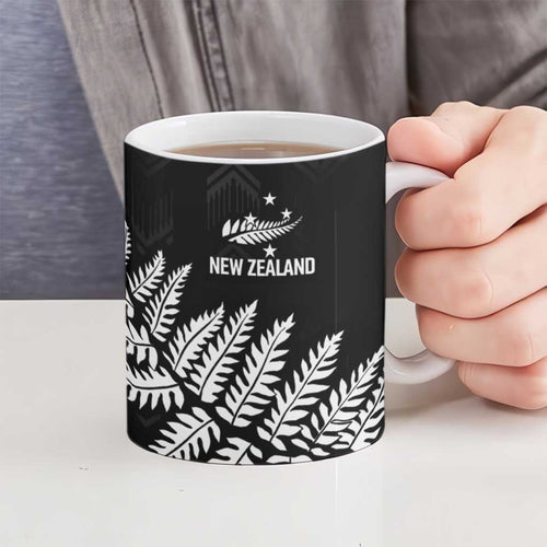 New Zealand Lawn Bowls Personalized Ceramic Mug Wrap-Around Silver Fern - Aussie Hoodie