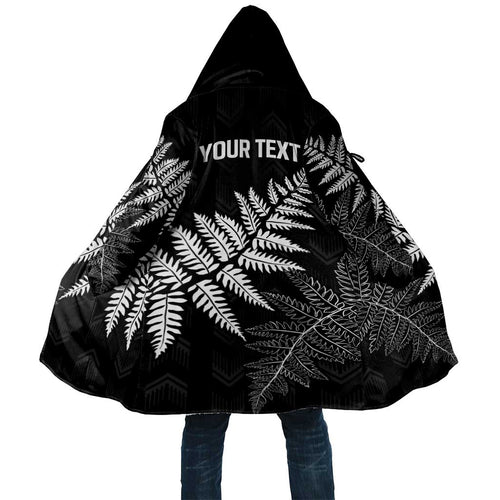 New Zealand Lawn Bowls Personalized Cloak Wrap-Around Silver Fern - Aussie Hoodie