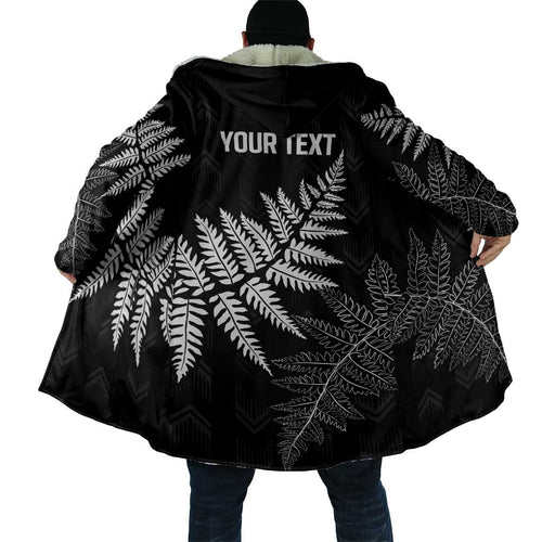New Zealand Lawn Bowls Personalized Cloak Wrap-Around Silver Fern - Aussie Hoodie
