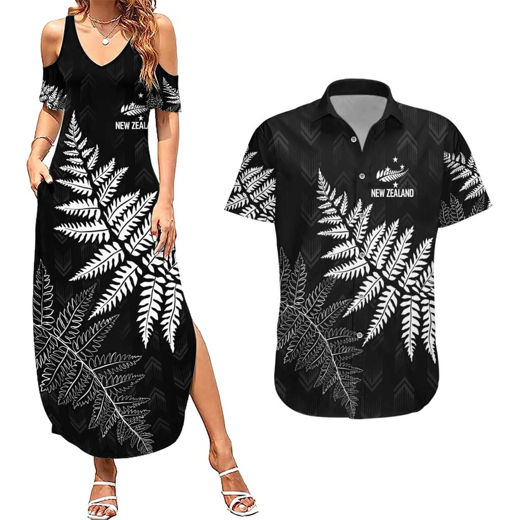 New Zealand Lawn Bowls Personalized Couples Matching Summer Maxi Dress and Hawaiian Shirt Wrap-Around Silver Fern - Aussie Hoodie