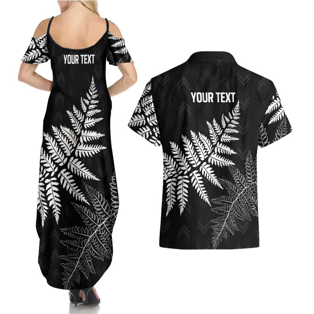 New Zealand Lawn Bowls Personalized Couples Matching Summer Maxi Dress and Hawaiian Shirt Wrap-Around Silver Fern - Aussie Hoodie