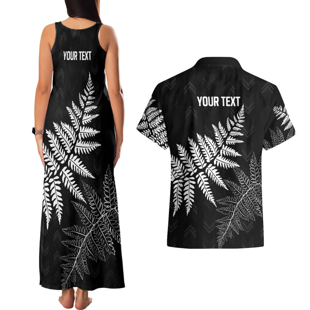 New Zealand Lawn Bowls Personalized Couples Matching Tank Maxi Dress and Hawaiian Shirt Wrap-Around Silver Fern - Aussie Hoodie