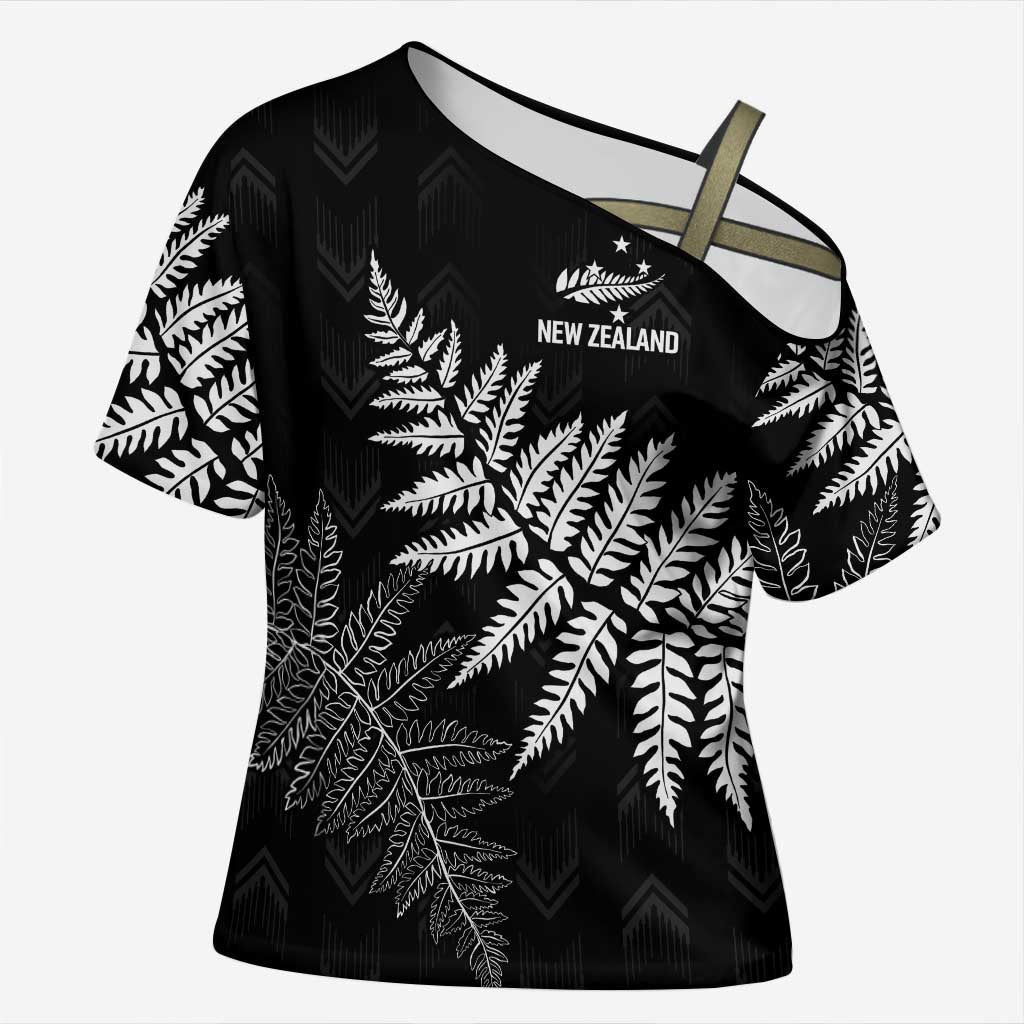 New Zealand Lawn Bowls Personalized Cross Shoulder Shirt Wrap-Around Silver Fern - Aussie Hoodie