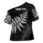 New Zealand Lawn Bowls Personalized Cross Shoulder Shirt Wrap-Around Silver Fern - Aussie Hoodie
