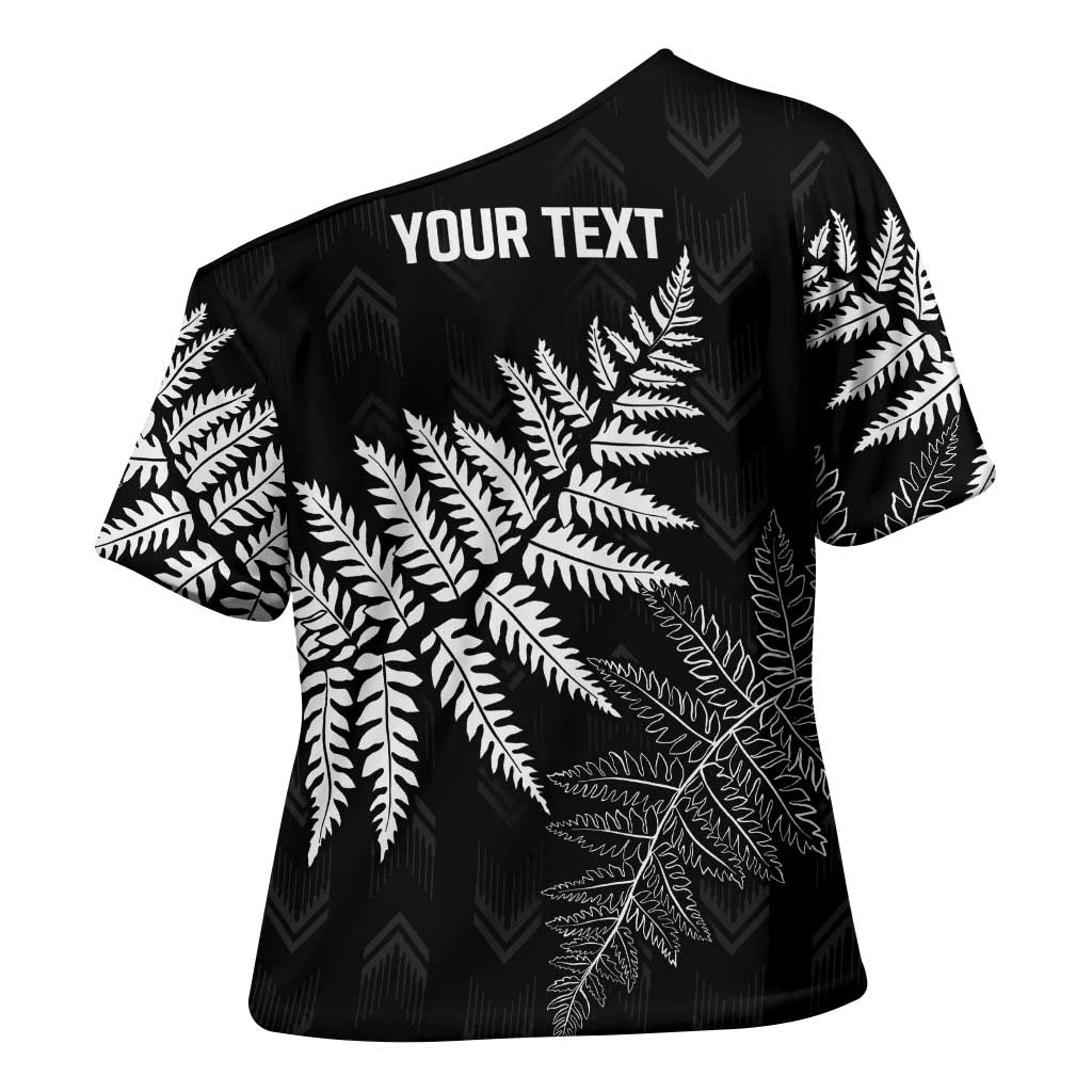New Zealand Lawn Bowls Personalized Cross Shoulder Shirt Wrap-Around Silver Fern - Aussie Hoodie