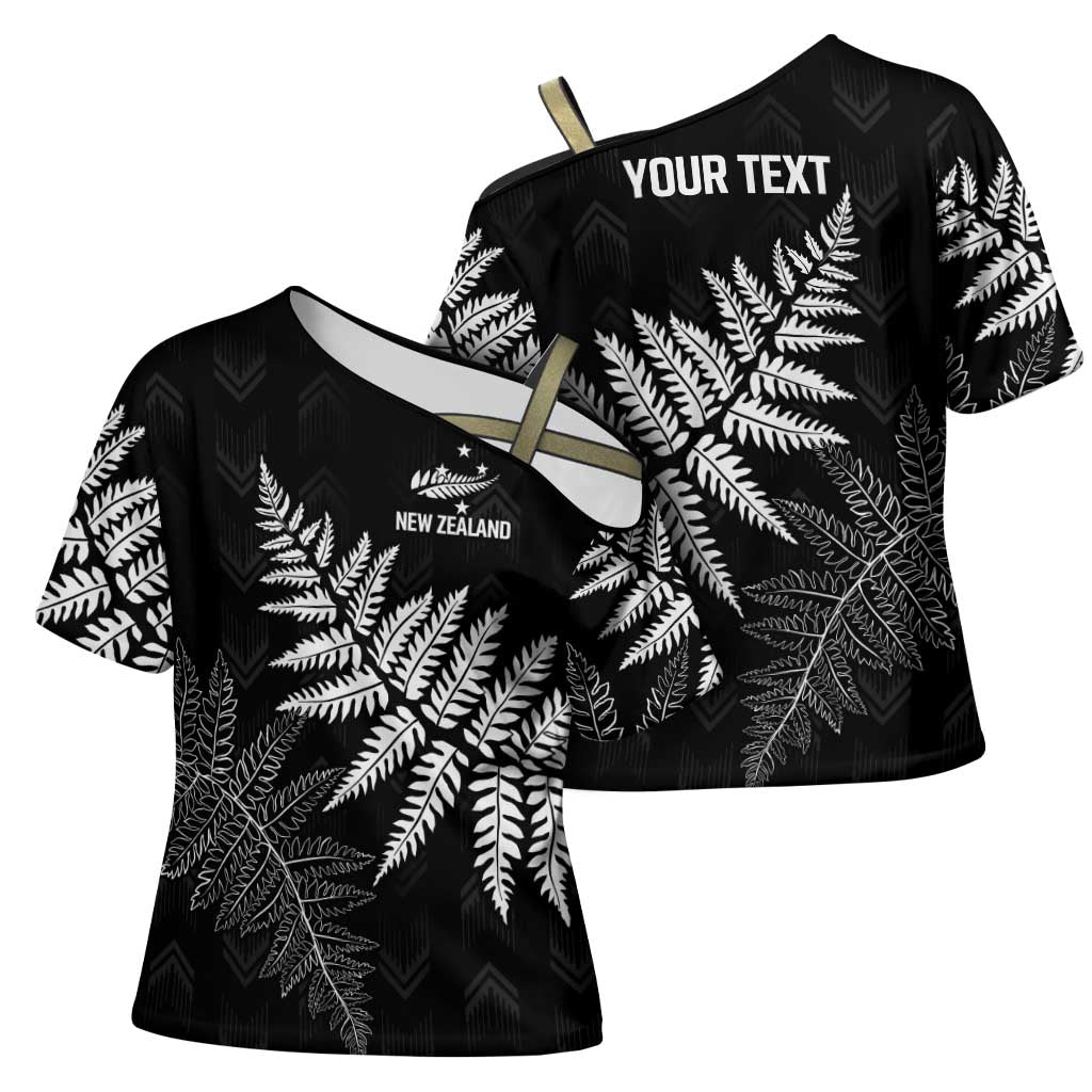 New Zealand Lawn Bowls Personalized Cross Shoulder Shirt Wrap-Around Silver Fern - Aussie Hoodie