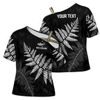 New Zealand Lawn Bowls Personalized Cross Shoulder Shirt Wrap-Around Silver Fern - Aussie Hoodie