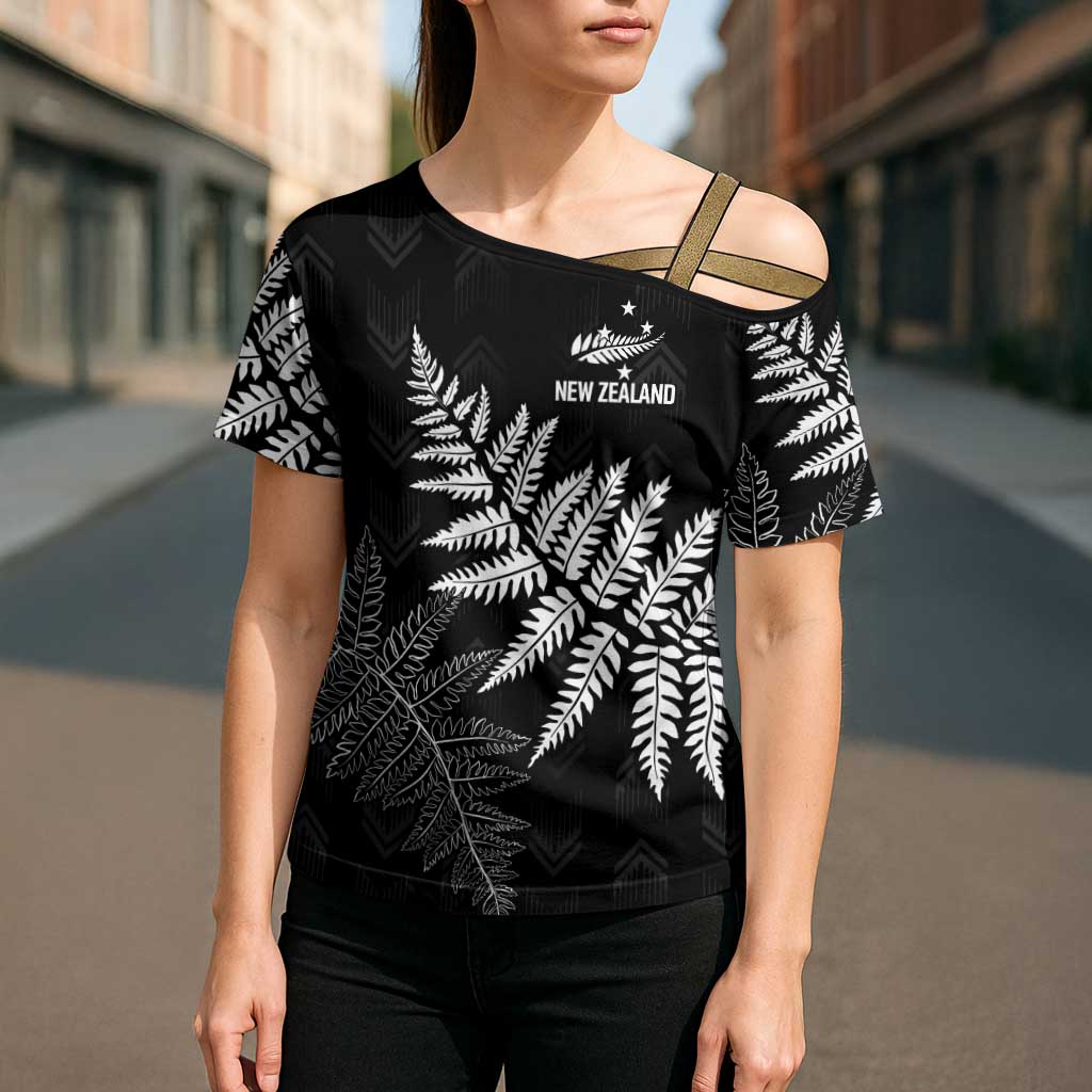 New Zealand Lawn Bowls Personalized Cross Shoulder Shirt Wrap-Around Silver Fern - Aussie Hoodie